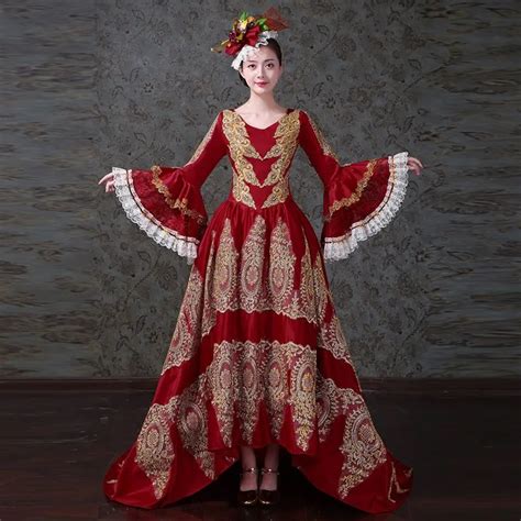 18th Century Long Flare Sleeve Rococo Baroque Party Dress European