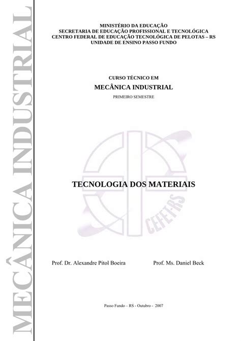 PDF TECNOLOGIA DOS MATERIAIS Docente Ifsc Edu Brdocente Ifsc Edu Br