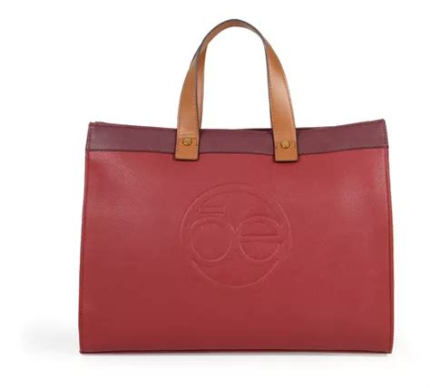 Bolsa Tote Para Mujer Cloe Grande Estampado En Alto Relieve Color Bord