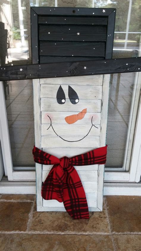 Best Shutter Snowman Christmas Wood Shutter Snowman Christmas Projects