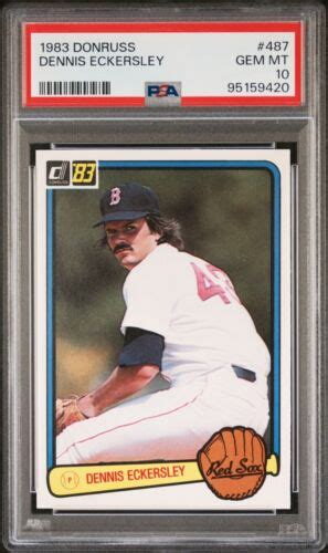 GEM MINT PSA 10 1983 Donruss Dennis Eckersley 487 Boston Red Sox