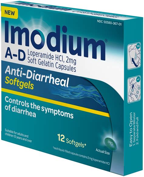 Imodium A D Anti Diarrheal Medicine Softgels With Loperamide