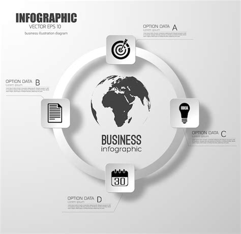 Free Vector Business Infographic Design Concept With Light Circle