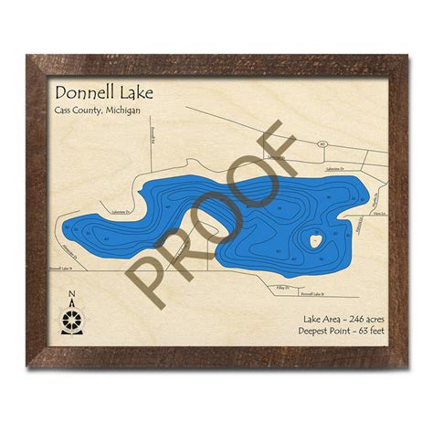 Donnell Lake MI 3D Wood Map Custom Nautical Map Cabin Etsy