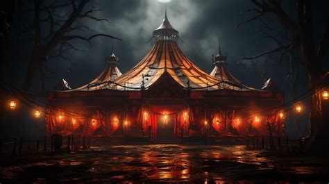 Premium Photo | Circus tent in the dark generative ai