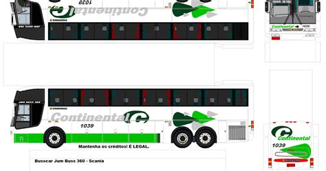 SP Papel Modelismo PaperCraft Ônibus Busscar Jum Buss 360 Scania