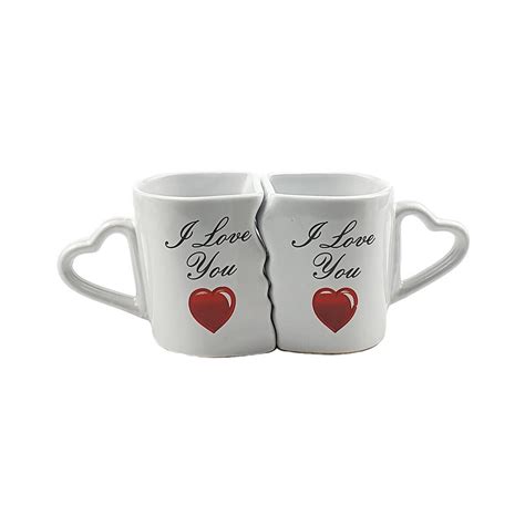 Lot De Mugs C Ur I Love You Qui S Emboitent En C Ramique Blanc