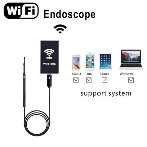 5.5mm WiFi Wireless Ear Endoscope Camera Mini Waterproof Inspection Camera USB Ear Scope Camera ...