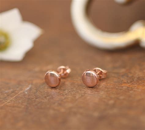 Madison Rose Gold Button Earrings Joulberry