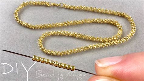 Seed Bead Rope Necklace Tutorial Beaded Jewelry Making YouTube