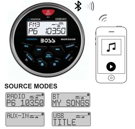 Boss Audio Mgr B Marine Gauge Stereo System User Manual