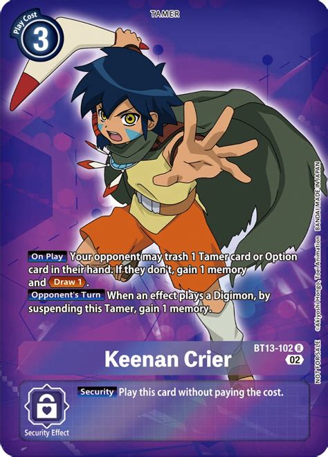 Keenan Crier Box Topper Versus Royal Knights Digimon Card Game