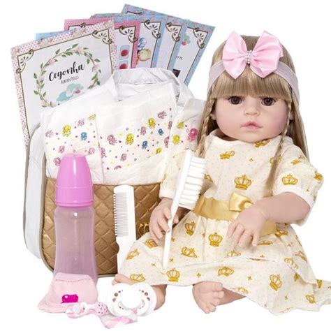 Bebe Reborn Boneca Barata Real Chupeta Enxoval Completo Cegonha