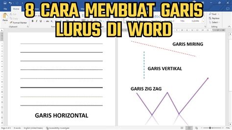 8 Cara Membuat Garis Lurus Di Word Horizontal Mendatar And Vertikal