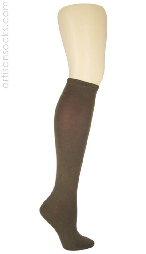 Soft And Dreamy Solid Color Knee High Knee Socks Brown K Bell