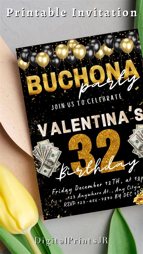 Buchona Invitation Buchona Party Buchona Digital Invitation 55th Birthday Invitation 39th