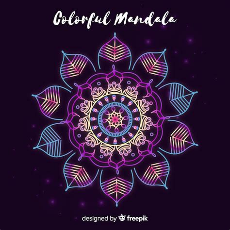 Fondo De Mandala Colorido Elegante Vector Gratis