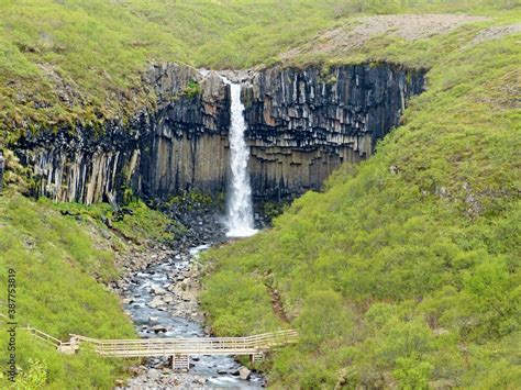 Black Fall Svartifoss Is One Of Unique Waterfalls In South Iceland