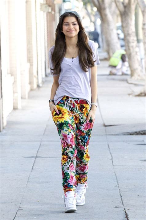 Zendaya Sports Baggy Floral Print Trousers As She Arrives For Dancing