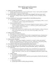 Exam 1 Review POLS POLS 207 State And Local Government Review Sheet