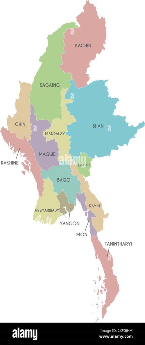 Vector Map Of Myanmar With Regions States And Administrative Divisions