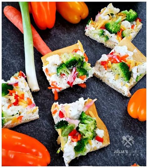 Cold Vegetable Pizza Appetizer Julias Simply Southern