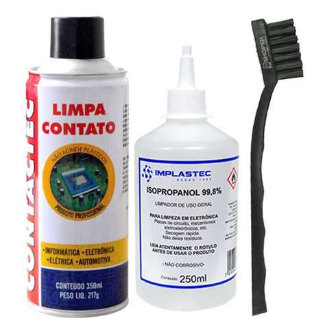 Ml Alcool Isopropilico Puro Implastec Limpa Contato Contactec