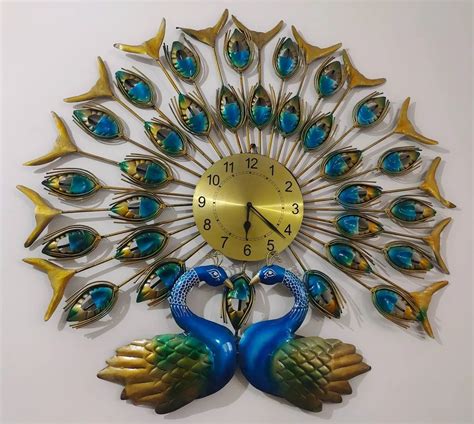 Daily Basis Wrought Iron Peacock Wall Clock Size Inch Dia At Rs