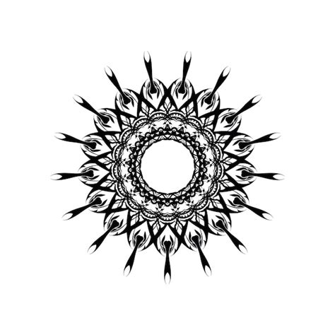 Mandala Monocrom Tica Preto E Branco Padr O Tnico Redondo Ornamento