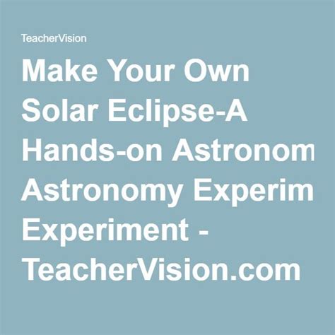 Make Your Own Solar Eclipse | Solar eclipse activity, Solar eclipse ...