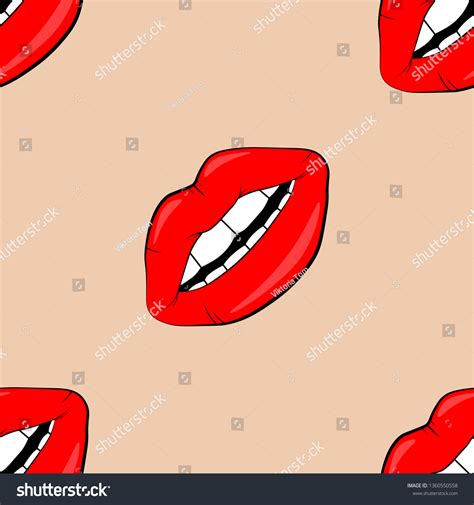 Sexy Vector Lip Backgrounds Cartoon Style เวกเตอร์สต็อก ปลอดค่า