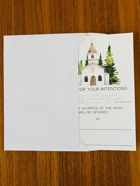 Catholic Mass Intentions Holy Card Printable Etsy