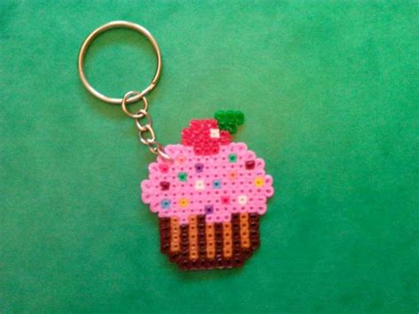 Llavero Hama Beads Cupcake Creaciones Es