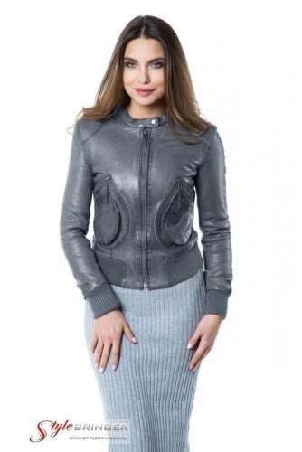 Куртка кожаная ARBEX F125 grey