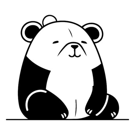 Un panda de dessin animé mignon assis sur le sol Illustration