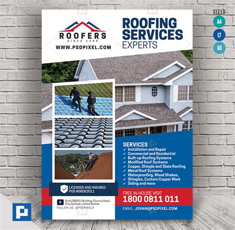 Roofing Services Experts Flyer Psdpixel