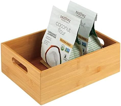 Amazon MDesign Bamboo Wood Organizer Storage Bin Box For Kitchen