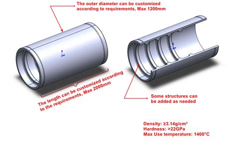 Sisic Beam Sintered Silicon Carbide Ceramic Tube Silicon Carbide