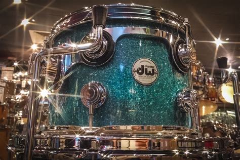 Unbelievably Good Lookin Dw Collector S Series Pure Maple In Teal Glass 22 X 16 Bass Drum 12