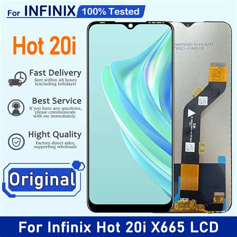 6 6 Original For Infinix Hot 20i X665C X665E LCD Display Touch Screen Digitizer Assembly For