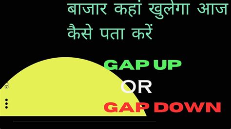 पता करें मार्केट Gap Up खुलेगा या Gap Down Ll How To Know Nifty Open