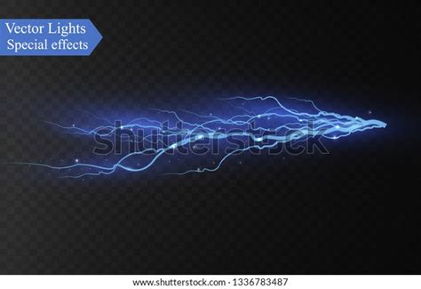 Lightning On Transparent Background Electric Discharge Stock Vector