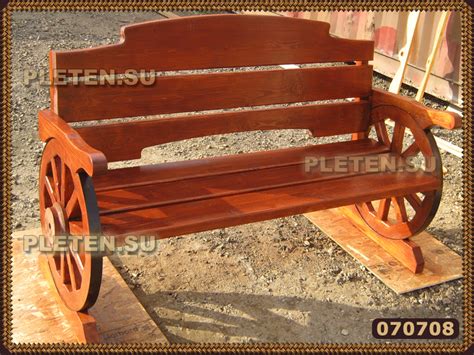 Скамейка из деревянных колес от телеги арт. 070708 | скамейки для двора ...
