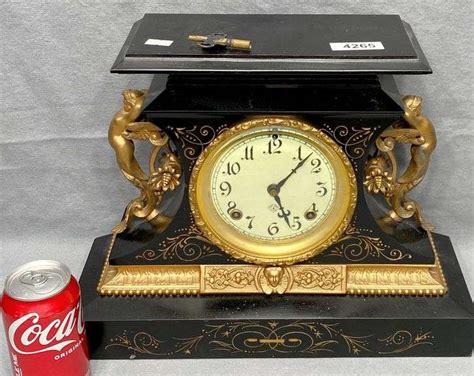 Antique Ansonia Cast Iron Mantle Clock Dixons Auction At Crumpton