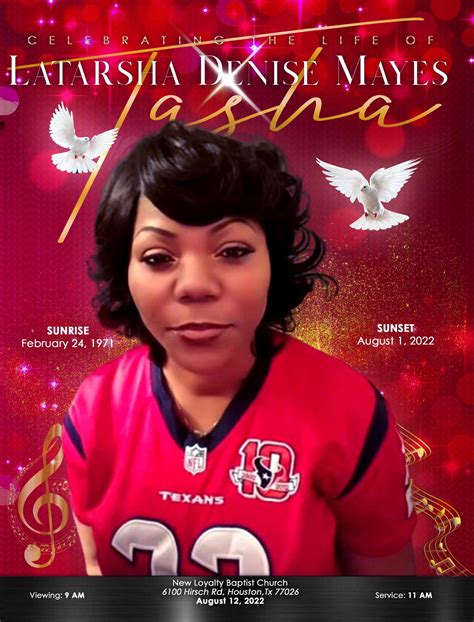 Latarsha Denise Mayes Obituary Printing