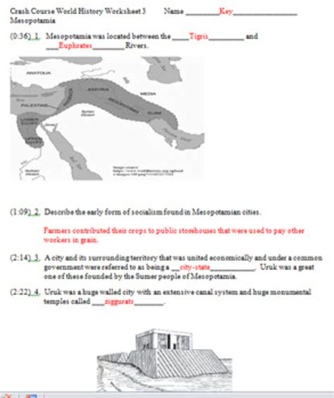 Crash Course World History Worksheet 3 Mesopotamia Worksheets Library