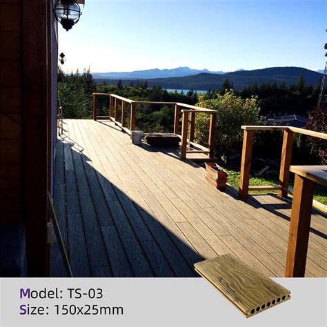 Low Maintenance Environment Friendly Grooved Deck Board Fireproof WPC