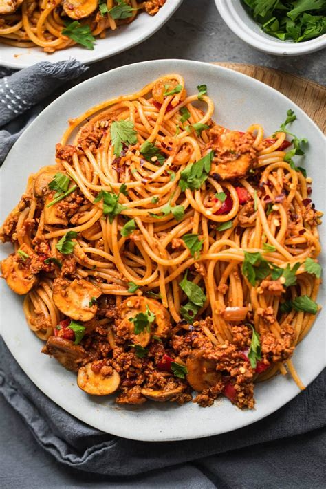 Vegan Spaghetti Bolognese Recipe Earth Of Maria