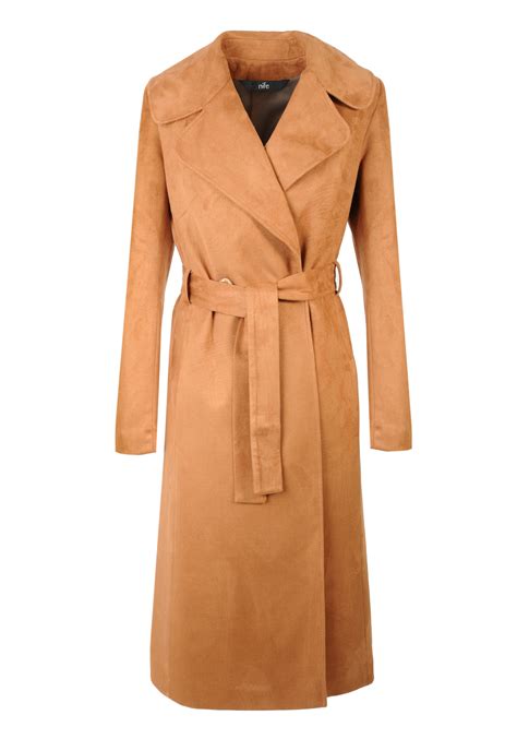 Długi płaszcz - karmel - Nife