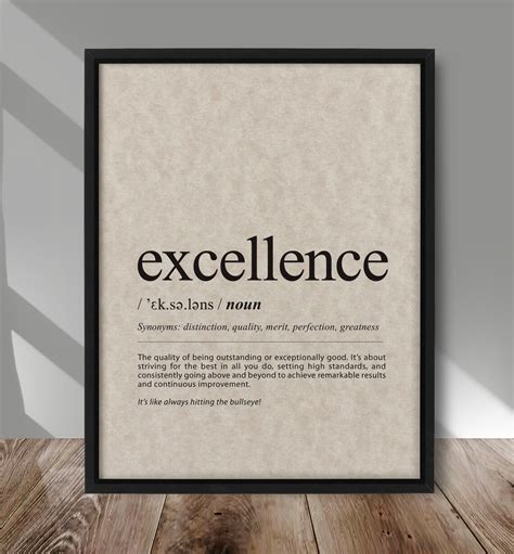 Excellence Definition Print, Excellence Definition Art Poster ...